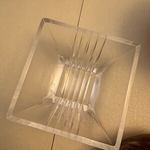 Tiffany and co small crystal bowl 4.5 x 4.5. Never used, comes with out the box